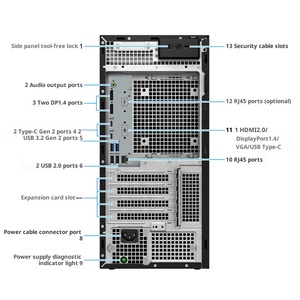 Оригинальный компьютер-рабочая станция Dell Precision T3680 с процессорами Intel Core i3/i5/i7/i9 14-го поколения - Product Image 5