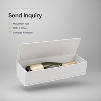 Boîte cadeau pliable magnétique longue, blanche mate, imperméable et recyclable, avec gaufrage, pour bouteilles de bière - Vente en gros et au détail