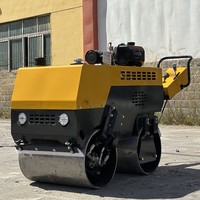 Offre Spéciale Livraison Gratuite Compacteur Vibratoire Routier à Double Tambour 800 kg, Autotracté à Essence pour Asphalte et Sol, Idéal pour Allées