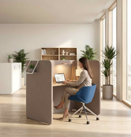 Modern Modular Pod Acoustic Wood Office Partitions & Furniture for Commercial Spaces-2 Seat Desk Cubicle Workstation Sofa