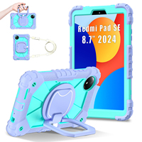 Housse de tablette robuste pliable avec support et sangle d'épaule en silicone pour Xiaomi Redmi Pad SE 8,7 pouces 2024 Project