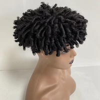 Topper de cheveux naturels bouclés pour femme, 12x13 pouces, 15 mm, couleur noire, cheveux indiens Remy Q6, dentelle transparente, toupet pour femme