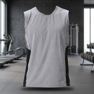Custom OEM Logo Plus Size Casual Cotton <b>Men's</b> Lightweight Sports Gym Fitness Tank Top <b>Vest</b> Singlet - Product Image 3