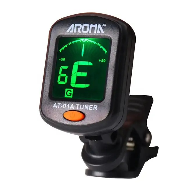 Aroma AT-01A Guitar Tuner Clip-On Digital Electronic Tuner Acoustic with LCD Display Tuner for Guitar, Bass, Violin, Ukulele