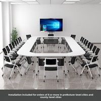 Nouvelles tables d'entraînement pliables minimalistes blanches pour les établissements d'enseignement, usage bureautique, tables longues, bureaux modulaires mobiles