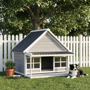 Casa para Perros de Madera para Exteriores, Ecológica, Reciclable, Impermeable, Resistente al Viento, Diseño Moderno para Perros Medianos/Grandes, Venta Directa al Por Mayor - Product Image 2