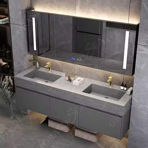 <strong>Ready</strong> <strong>Made</strong> Double Sink <strong>Bathroom</strong> Furniture With Light Vanities Luxury <strong>Bathroom</strong> Vanity Cabinet Modern - Product Image 1