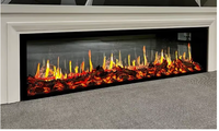 Cheminée Holographique à Effet de Flamme Simulé, Intégrée, Ultra-Mince, Décorative, Électrique, Technologie LED, pour Usage Domestique et Hôtelier