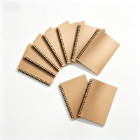 Carnet à spirales en papier kraft blanc A5, 50 feuilles, carnet en papier personnalisé - Marque MS pour cadeaux, usage professionnel et bureautique