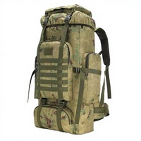 Sac à dos tactique imperméable en nylon camouflage avec fermeture éclair et fermoir, 36-56L, durable pour la randonnée, le camping, les voyages et les aventures en plein air