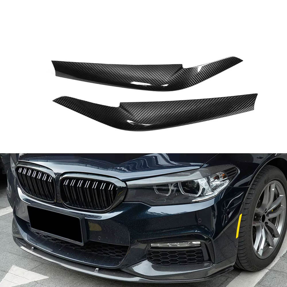 Car Front Headlight Cover Head Light Lamp Eyelid Eyebrow Trim ABS For Mk3 2015 2017 Gloss Black