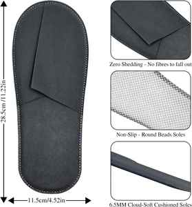 Chaussons jetables personnalisés blancs pour hôtel avec logo, en tissu polaire corail et semelle EVA non tissée, confortables - Product Image 2