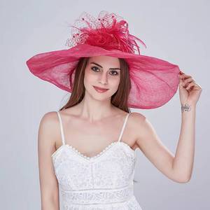 Nouveau Chapeau Élégant en Sinamay pour Femme, Idéal pour Mariage, Cérémonie, Fête, Chapeau à Large Bord pour Dames - Product Image 2