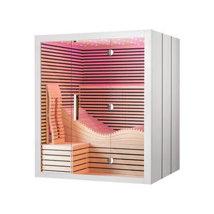 Salle de sauna en bois haut de gamme personnalisée série de loisirs familiaux maison de sauna en bois massif sans EMF sauna infrarouge pour 2-3 personnes - Product Image 2