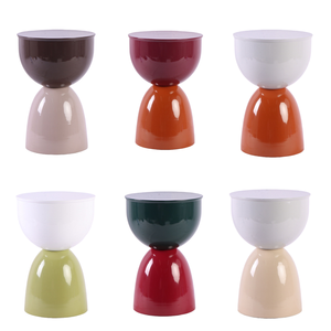 طاولة جانبية حديثة متعددة الوظائف من الحديد الملون، متينة ومستديرة، مناسبة للمساحات الصغيرة والشقق والفنادق - Product Image 4