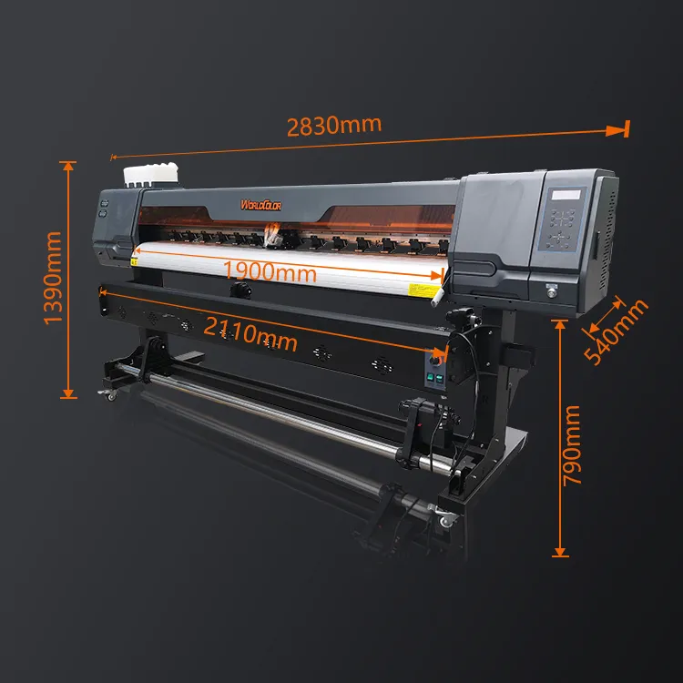 Plotter de impresora de pegatinas de vinilo, máquina de impresión de 3m de 64 "en color arroz sin cortador que imprime en vinilo