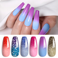 BORN PRETTY Kit de 6 vernis à ongles thermiques dégradés pour nail art, professionnel, à retirer par trempage, gel à ongles changeant de couleur selon la température, en stock