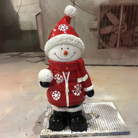 Nouvelle conception de statue de bonhomme de neige grandeur nature, personnalisée, en fibre de verre, pour la décoration de Noël en extérieur