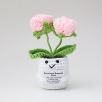 Jarrey coloré Crochet tricoté fleur avec Pot fait à la main Crochet plante de soutien émotionnel pour la décoration de bureau à domicile