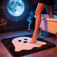 Tapis de pied décoratif Hallowmas absorbant la machine en microfibre tapis tufté personnalisé crâne fantômes doux anti-dérapant et moelleux tapis Barh