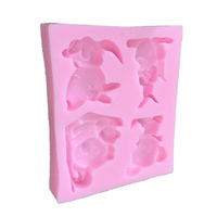 Moules à gâteau en silicone DIY, forme rectangulaire 3D, 4 motifs différents, animaux exclusifs d'Australie : kangourou, koala, wombat