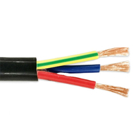 Cable de Alimentación Aislado de PVC RVV3*1.5 de 200m, Cable de Cobre con Aislamiento de PVC, Cable Flexible Redondo con Revestimiento de PVC para Conexiones