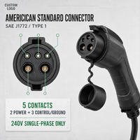 Pengisi Daya EV Portabel Smart Type 1 J1772 3.5kW 16A yang Dapat Disesuaikan, Terdaftar Level 2 Mode 2 NEMA 14-50 dengan Layar Timer 5m US Home Wallbox