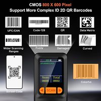 Escáner de Códigos de Barras 2D QR 1D MINI Portátil con Pantalla LCD y Teclado de Configuración para Tablet, iPhone, iPad, Android, IOS, PC, POS