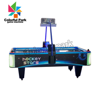 Meja Air Hockey Colorful Park Star untuk 2 Pemain, Mesin Game Arcade Komersial Beroperasi dengan Koin dan Penghitung Skor Digital
