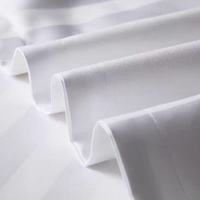 Ensemble de literie de luxe moderne tissé de couleur blanche, qualité hôtelière, rayures de 3 cm, 100% coton égyptien, draps de lit d'hôtel 4 pièces, BSCI Amfori