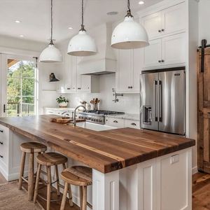 Armoires de cuisine blanches haut de gamme, style shaker, nouvelles, modernes, sur mesure, avec îlot central - Product Image 6