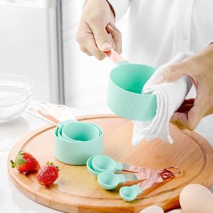 Home Gadgets 8 Pieces Baking Tool Plastic Measuring Cups and Spoons Set <b>Liquid</b> Powder <b>Coffee</b> Measuring Cup Set - Product Image 4