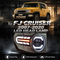 Phare LED à bague chromée NAFU pour Toyota FJ Cruiser, lentille transparente anti-UV, étanche à la boue, remplacement et modification de phare