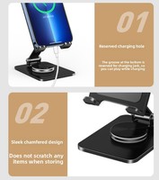 Nouveau support de téléphone portable et tablette multifonctionnel en métal, support de bureau avec rotation à 360 degrés pour téléphones mobiles