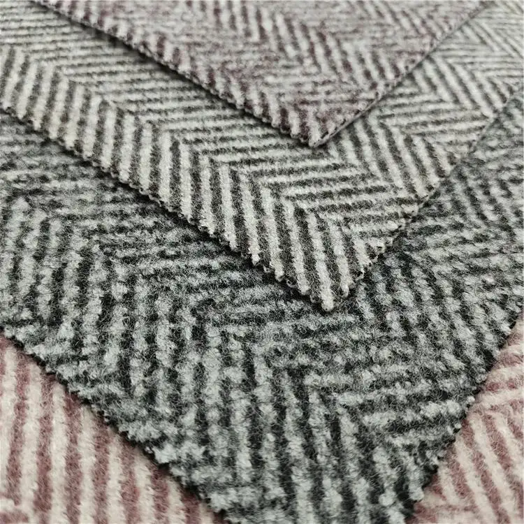 Jacquard-Stricks toff aus Fischgräten vlies aus Wolle Tweed für den Großhändler der Bekleidungs fabrik