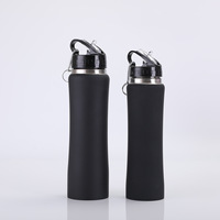 Botella de agua aislada de acero inoxidable con curva elegante, tapa de pajita giratoria, lavado a mano, sin BPA, ideal para caliente