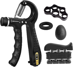 RS 5 Paquetes de ejercitador de extensión de mano, pelota <span class=keywords><strong>para</strong></span> aliviar el estrés y anillo de entrenamiento de antebrazo, <span class=keywords><strong>Kit</strong></span> fortalecedor de agarre de mano <span class=keywords><strong>para</strong></span> construcción muscular - Product Image 1