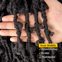 Super fournisseur cheveux tressés synthétiques longs Distressed 36 pouces Butterfly Locs Extension de cheveux au crochet Faux Locs ombrés