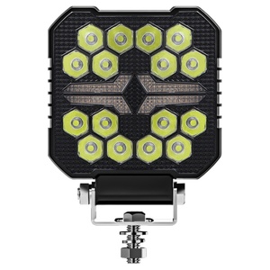 Nouveau projecteur carré LED 4 pouces 4x4 2024, 16 LED, DRL ambre pour camion, feux de travail LED, couvercle noir, phares carrés LED - Product Image 1