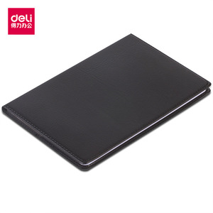 Deli 7900 <b>Leather</b> Notebook 80 Pages Hardcover PU 16K Business Office Meeting Minutes Black <b>Diary</b> - Product Image 3