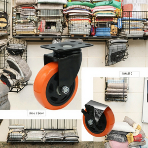 4 Zoll Premium Polyurethan Schwenk platte Verriegelung Lenkräder Langlebiges Design mit sicherer Dreh platte - Product Image 3