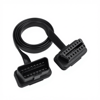 Câble d'extension OBD2 mâle-femelle à âme en cuivre, isolé en PVC, type coudé, ruban plat, diagnostic automobile, 16 broches, 60 cm