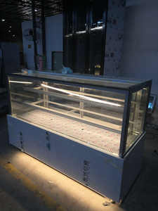 Refrigerador <span class=keywords><strong>de</strong></span> escaparate <span class=keywords><strong>de</strong></span> pasteles <span class=keywords><strong>de</strong></span> 1,<span class=keywords><strong>2</strong></span> <span class=keywords><strong>metros</strong></span> para panadería Pantalla refrigerada con iluminación LED con <span class=keywords><strong>vidrio</strong></span> cuadrado elegante - Product Image 4