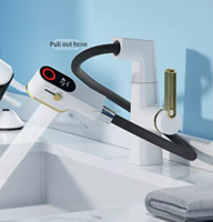 Robinet de lavabo de salle de bain numérique LED en laiton Maestro Spectrum Luxury 59 avec douchette extractible pour projets hôteliers