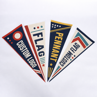 Drapeau triangulaire en feutre personnalisé pour équipes sportives, football, universités, avec impression de logo