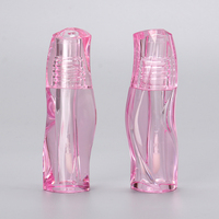 Tube de Brillant à Lèvres OMI à Logo Personnalisé, Nouveau Style, Liquide de 3 ml en Forme Spéciale, Bouteille Recyclable en PETG Rose pour Maquillage, Tubes en Plastique pour Huile à Lèvres