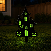 Décorations d'Halloween phosphorescentes pour jardin : panneaux, citrouilles, maisons hantées, squelettes, pierres tombales, écrevisses pour pelouse et allées extérieures