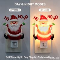 Luz Nocturna LED de Santa Claus HO HO HO, Giratoria 360°, Lámpara Cálida Suave, Decoración Navideña para el Hogar, Venta al Por Mayor, Regalo OEM