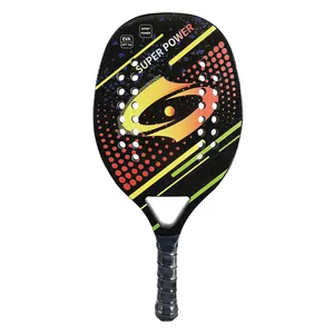 Professionele China Fabriek Custom Tennis Peddels 3K 12K 18K Sand Grit Koolstofvezel Zichtbaar Strand Tennisracket