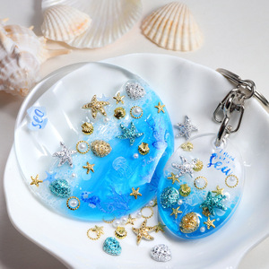 Kit de décoration d'ongles DIY d'été avec breloques en résine à dos plat, étoiles de mer, coquillages, perles, rivets métalliques, assortiment 3D volumineux pour nail art - Product Image 2